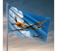 Drapeaux bizarres Deux avions de combat volant en formation. Drapeau pour dortoir universitaire Décoration de grotte drôle (60 x 90 cm)