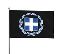 Drapeaux blason de la Grèce, drapeaux décoratifs d'extérieur 0,9 x 1,5 m 100% polyester drapeaux à l'extérieur du drapeau tous temps, la couleur est lumineuse et facile à estomper, séchage rapide.