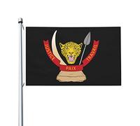Drapeaux blason de la République démocratique du Congo, drapeaux décoratifs d'extérieur 0,9 x 1,5 m 100% polyester drapeaux à l'extérieur du drapeau tous temps, la couleur est lumineuse et facile à