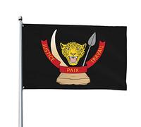 Drapeaux blason de la République démocratique du Congo, drapeaux décoratifs d'extérieur 0,9 x 1,5 m 100% polyester drapeaux à l'extérieur du drapeau tous temps, la couleur est lumineuse et facile à