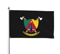Drapeaux blason du Cameroun, drapeaux décoratifs d'extérieur 0,9 x 1,5 m 100% polyester drapeaux à l'extérieur du drapeau tous temps, la couleur est vive et facile à estomper, séchage rapide.