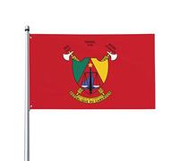 Drapeaux blason du Cameroun, drapeaux décoratifs d'extérieur 0,9 x 1,5 m 100% polyester drapeaux à l'extérieur du drapeau tous temps, la couleur est vive et facile à estomper, séchage rapide.