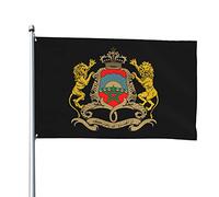 Drapeaux blason du Maroc, drapeaux décoratifs d'extérieur 0,9 x 1,5 m 100% polyester drapeaux à l'extérieur du drapeau tous temps, la couleur est vive et facile à estomper, séchage rapide.