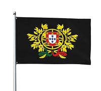 Drapeaux blason du Portugal, drapeaux décoratifs d'extérieur 0,9 x 1,5 m 100% polyester drapeaux à l'extérieur du drapeau tous temps, la couleur est vive et facile à estomper, séchage rapide.