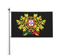 Drapeaux blason du Portugal, drapeaux décoratifs d'extérieur 0,9 x 1,5 m 100% polyester drapeaux à l'extérieur du drapeau tous temps, la couleur est vive et facile à estomper, séchage rapide.