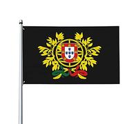 Drapeaux blason du Portugal, drapeaux décoratifs d'extérieur 0,9 x 1,5 m 100% polyester drapeaux à l'extérieur du drapeau tous temps, la couleur est vive et facile à estomper, séchage rapide.