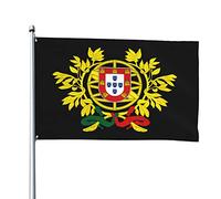 Drapeaux blason du Portugal, drapeaux décoratifs d'extérieur 0,9 x 1,5 m 100% polyester drapeaux à l'extérieur du drapeau tous temps, la couleur est vive et facile à estomper, séchage rapide.