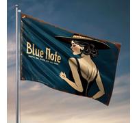 Drapeaux bleus Man Cave Note : Martini, Bar, Blues, Jazz All Night. Drapeau décoratif pour chambre de filles (60 x 90 cm)
