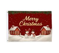 Drapeaux bonhomme de neige pour extérieur, Noël d'hiver en sucre d'orge, drapeaux rouges de Noël avec bannière en corde, décoration d'extérieur résistante à la décoloration pour terrasse, patio