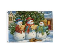 Drapeaux bonhomme de neige pour extérieur, sapin de Noël festif, notes de musique, drapeaux blancs d'hiver avec bannière en corde, décoration d'extérieur résistante à la décoloration pour jardin