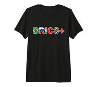 Drapeaux BRICS+ du Brésil, de la Russie, de l'Inde, de la Chine et de l'Afrique du Sud T-Shirt Haut de Gamme