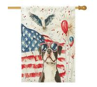 Drapeaux Brittanys pour maison de chien du 4 juillet - 71 x 101 cm - Double face pour l'extérieur - Drapeau vertical en toile standard pour 250 ans - Drapeau patriotique pour l'avant de la cour