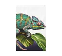 Drapeaux caméléon pour l'extérieur 6 x 0,9 m - Impression verticale double face - Drapeau de jardin - Bannière de vacances avec œillets - Drapeau de maison pour pelouse, porche, décoration d'intérieur