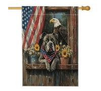 Drapeaux Cane Corso du 4 juillet pour maison de chien 71 x 101,6 cm double face pour extérieur, 250 ans de ferme, drapeau vertical standard en toile pour la maison, anniversaire patriotique avant cour