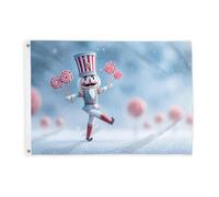 Drapeaux Casse-Noisette pour extérieur, sucette festive de Noël, Noël, Noël, drapeaux décoratifs avec œillets décoratifs pour balcon, terrasse, jardin, entrée, maison - 0,9 x 1,5 m