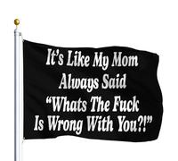 Drapeaux C'Est Comme Si Ma Mère Disait Toujours : "Qu'Est-Ce Qui Ne Va Pas Chez Toi ?" Drapeau De Pirate Résistants Aux Intempéries,Décoratifs Suspendus Fanion Pour Intérieur 90X150Cm