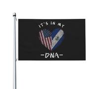 Drapeaux C'Est Dans Mon Adn Salvadorien Des États-Unis Décoration Bannière Durable Avec Œillets Drapeaux De Maison Pour Toutes Les Saisons Intérieure Fêtes 90X150Cm