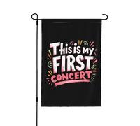 Drapeaux « C'est mon premier concert », petits drapeaux de jardin 12x18 double face pour la décoration extérieure