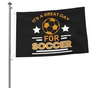 Drapeaux « C'est une belle journée pour le football » pour l'extérieur, bannière robuste double face de 2 x 3 pieds, pour la maison, la cour, le festival, la décoration de jardin extérieur, drapeau de