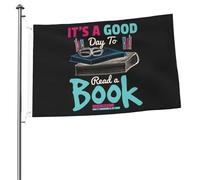 Drapeaux « C'est une bonne journée pour lire un livre » pour l'extérieur, bannière robuste double face de 2 x 3 pieds, pour la maison, la cour, le festival, la décoration de jardin extérieur, drapeau