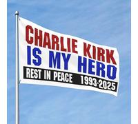 Drapeaux Charlie Kirk Is My Hero 2x3 pieds pour décoration de jardin extérieur L347