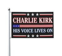 Drapeaux Charlie Kirks, sa voix est toujours vivante, bannière double face, drapeau de jardin, drapeaux saisonniers légers, panneaux extérieurs, décoration d'intérieur pour porche, 90 x 150 cm