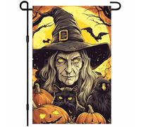 Drapeaux Chat Sorcière Corbeau Noir Citrouille Lune Gothique Effrayant Automne Des Bonbons Ou Un Sort 30X45Cm Drapeaux De Maison Couleurs Éclatantes Imprimé Bannières Pour Dortoirs Porte