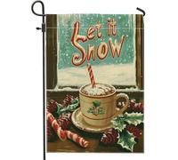 Drapeaux Chocolat chaud douillet au pays des merveilles hivernales Personnalisé Bannière Extérieure Résistant à la Décoloration Drapeau de Vacances pour Célébration Bar 30x45cm
