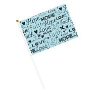 Drapeaux chrétiens Foi Espérance Amour Petit drapeau Drapeaux portables avec mât pour décoration de fête