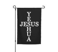 Drapeaux chrétiens Yeshua Jésus Drapeau de jardin Décoration parfaite Bannière de cour 12 x 18 pouces Décoration extérieure double face Tapisserie de fête Décoration de ferme Bannière de décoration in