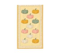 Drapeaux citrouilles vert pâle, rose, jaune, 9,5 x 1,5 m, bannière de vœux avec œillets, décoration d'intérieur ou d'extérieur