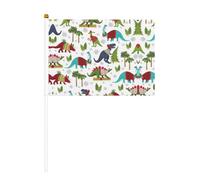 Drapeaux colorés à double face en forme de dinosaures et mini drapeaux à bâton, adaptés pour la décoration de fête et les activités d'équipe