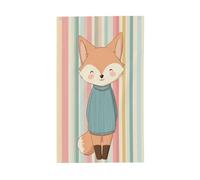 Drapeaux colorés à rayures verticales mignonnes renards souriants, 9,6 x 1,5 m, bannière de vœux avec œillets, décoration d'intérieur ou d'extérieur