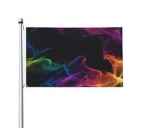 Drapeaux colorés abstraits fumés pour maison, cour, 91 x 152 cm, bannière de vœux avec œillets, décoration d'intérieur ou d'extérieur