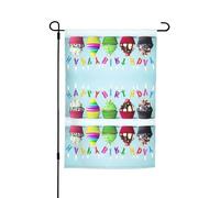 Drapeaux colorés « Happy Birthday » de jardin - 30,5 x 45,7 cm - Double face - Décoration saisonnière pour la maison et l'extérieur - Décoration de vacances pour toutes les saisons