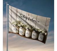 Drapeaux cool avec poster « Choisir la foi, l'espoir, l'amour, la paix et la joie aujourd'hui » pour les filles et les garçons (152 x 244 cm)