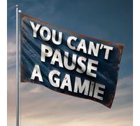 Drapeaux cool pour chambre de dortoir Can'T Pause The Game: Life's Continuous Journey Drapeau Gym Flag Man Cabe Decor (60 x 90 cm)