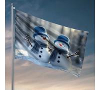 Drapeaux cool pour chambre de dortoir, deux bonshommes de neige heureux en hiver, drapeau de salle de sport, décoration de cabe (30 x 45 cm)