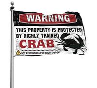 Drapeaux cool pour chambre des gars avertissant que cette propriété est protégée par un drapeau de crabe hautement qualifié pour décoration de chambre d'homme (120 x 180 cm)