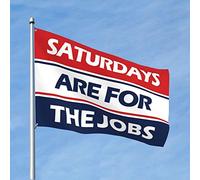 Drapeaux cool pour chambre des gars « Saturdays Are For The Jobs » - Drapeaux muraux pour décoration de chambre d'homme (30 x 45 cm)
