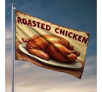 Drapeaux cool pour chambre gars poulet rôti dîner drapeau adolescent garçon décoration de chambre drapeaux amusants (60 x 90 cm)
