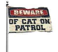 Drapeaux cool pour chambre Guys Beware Of Cat On Patrol Drapeau Café Bar Décor Piscine Décor (30 x 45 cm)