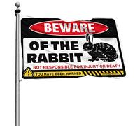 Drapeaux cool pour chambre Guys Beware Of Rabbits Drapeau Décoration de chambre pour hommes Drapeaux muraux pour hommes (30 x 45 cm)