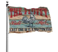 Drapeaux cool pour chambre Guys Chicken Coop Sign The Fluffy Butt Hut Last One In Is A Rotten Egg Drapeau Décor Café Bar Piscine Décor (30 x 45 cm)