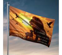 Drapeaux cool pour chambre Guys The Lion'S Promises At Sunset Drapeau Country Boy Drapeaux Décorations de piscine Extérieur (120 x 180 cm)