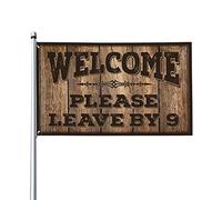 Drapeaux cool pour chambre Guys Welcome Please Leave By 9 Drapeaux muraux pour hommes (120 x 180 cm)