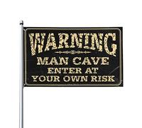Drapeaux cool pour chambre Guys Wrning Enter At Your Own Risk Drapeau Café Bar Décor Piscine Décor (152 x 244 cm)