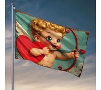 Drapeaux cool pour dortoir Cupidon tire une flèche d'amour, accessoires de garage pour homme, grotte, jardin, drapeau d'accès (60 x 90 cm)