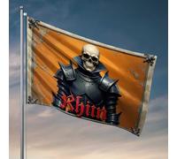 Drapeaux cool pour dortoir Rhin: The Armored Specter of Orange Shadows Drapeaux drôles pour décoration de chambre d'adolescent (120 x 180 cm)