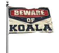 Drapeaux cool pour dortoir universitaire « Beware of Koala » - Drapeau de jardin amusant pour chambre de fille (152 x 244 cm)